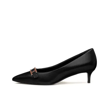 HERMES Blush 40 Slim Heel High Heels Women's Black
