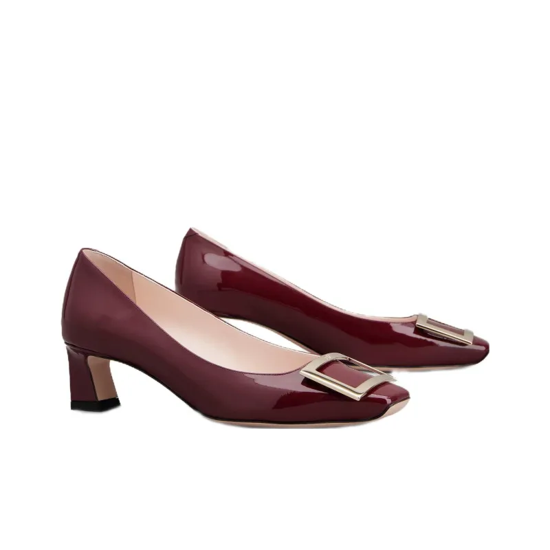 Roger Vivier Chunky Heel High Heels 4.3cm Women's Red-2