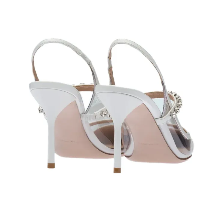 MIU MIU Slim Heel High Heels Women's White-3