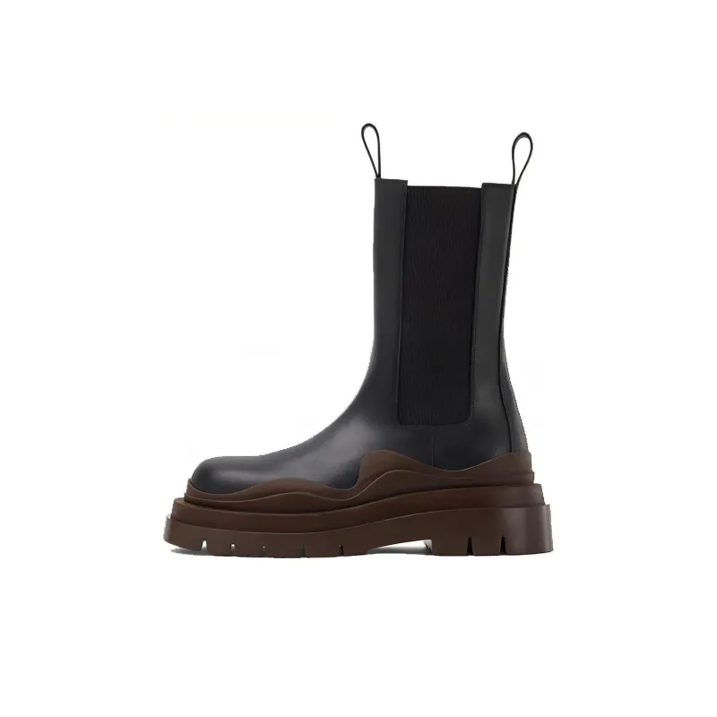 Bottega Veneta Tire Chelsea Boots Women's Black Brown-0