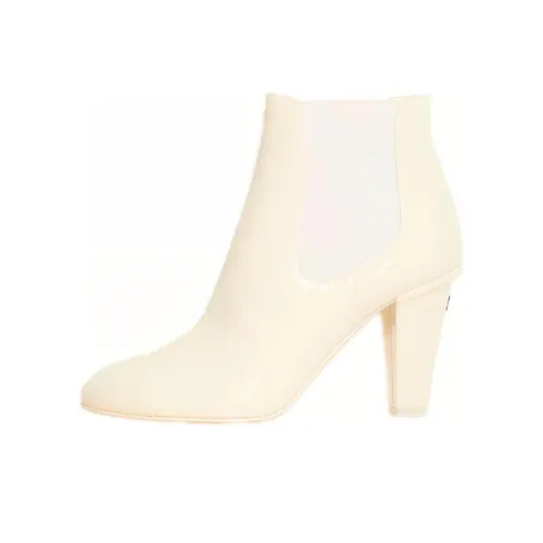 CHANEL Ankle-Length Chelsea Boots Women's Ivory