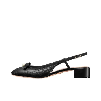 DIOR Ballet Chunky Heel High Heels 3cm Women's Black