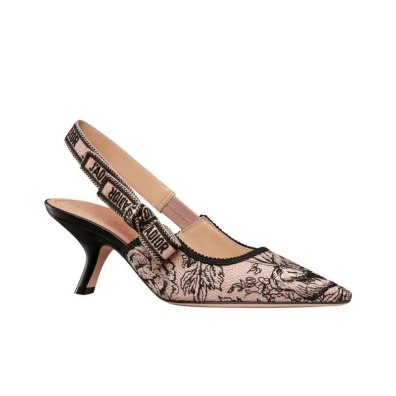 DIOR J'ADIOR Embroidered Canvas High Heels 'Nude'-2