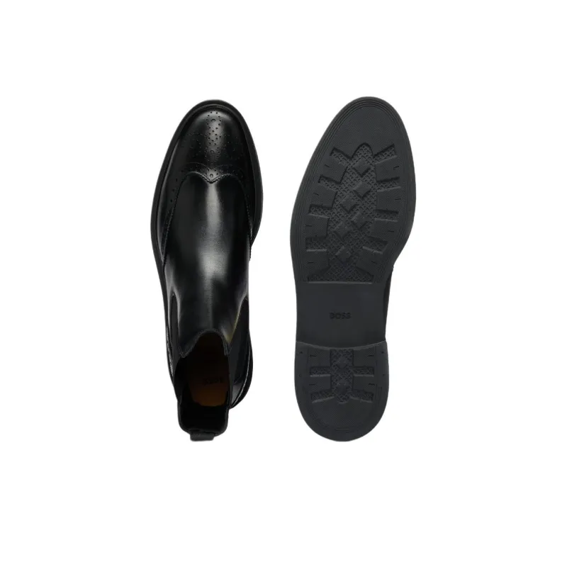 HUGO BOSS Short Chelsea Boots Men's Black-4