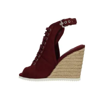 PRADA Wedge Heel One Strap Sandals Women's Red