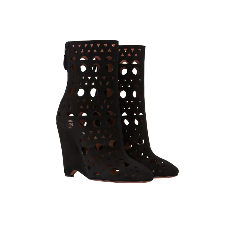 Alaia Vienne Ankle Boots 10cm Women's Black-2