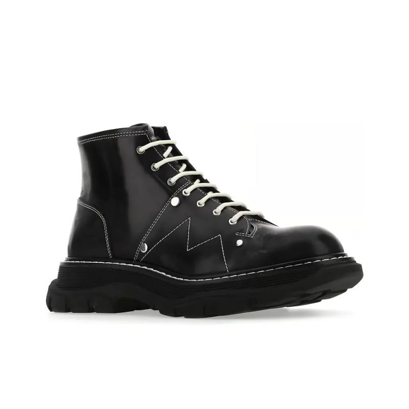 Alexander McQueen Tread Lace Up Boots 'Black'-2