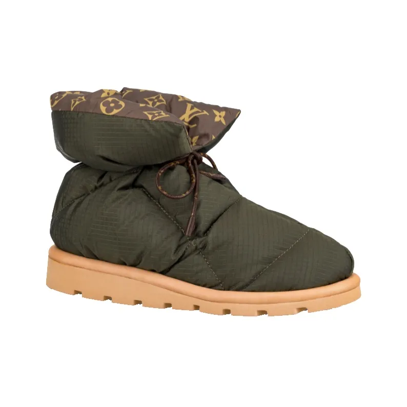 LOUIS VUITTON Pillow Comfort Ankle Boots 'Olive Green With Brown' Women's-1