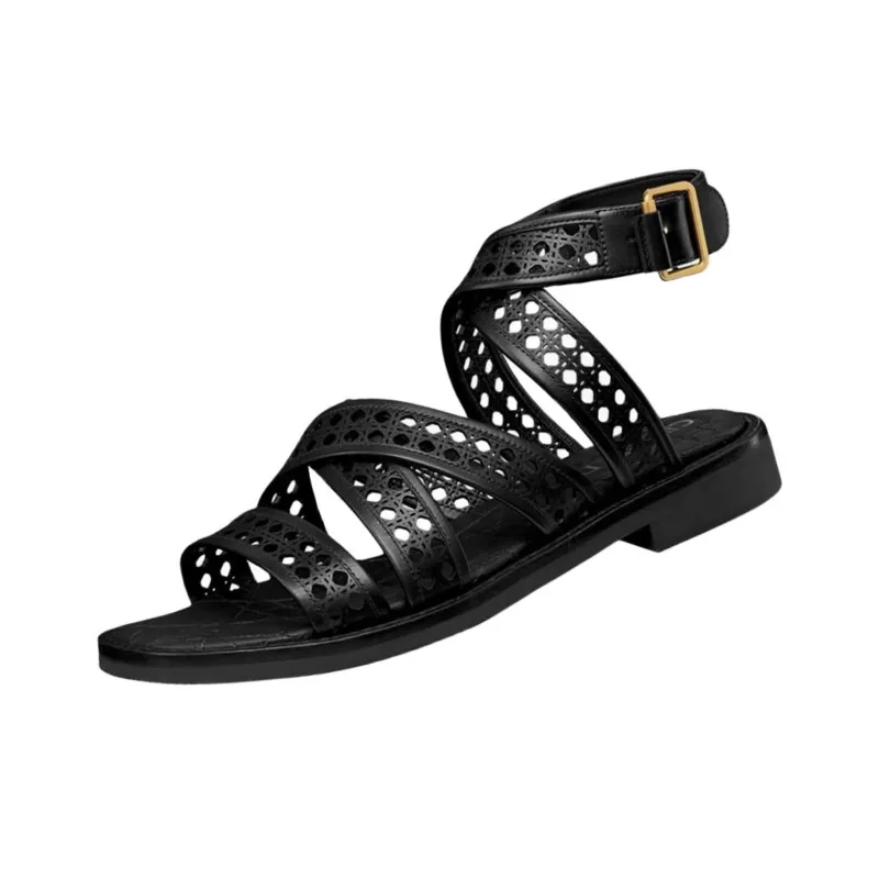 DIOR D Avenue Roman Sandals Women's Black-2