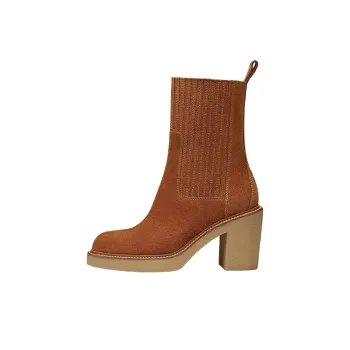 HERMES Donia 70 Ankle Boots 7cm Women's Brown