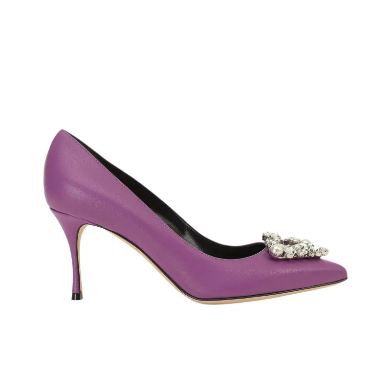 SERGIO ROSSI Sr Godiva Slim Heel High Heels 7.5cm Women's Purple-1