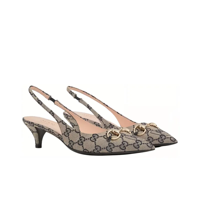 GUCCI 24 Spring And Summer Collection Slim Heel High Heels 4.5cm Women's Beige Blue-2
