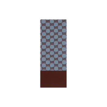 GUCCI Wool Knit Scarves Unisex Light Blue