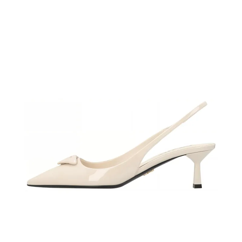 PRADA Slim Heel High Heels 5.5cm Women's Beige-0