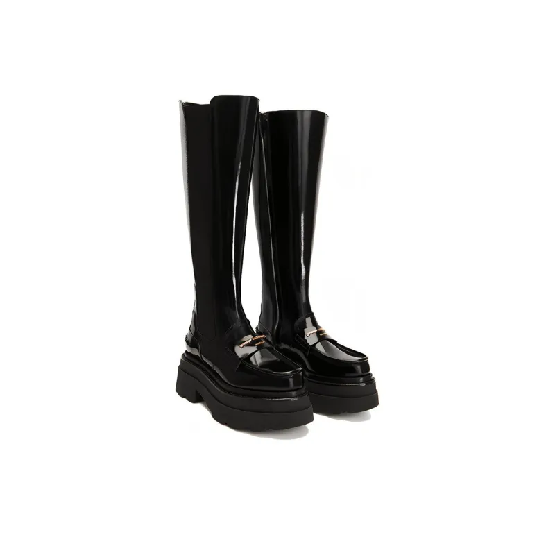 Alexander Wang Carter Knee High Chelsea Boots 7.5cm Women's Black-3