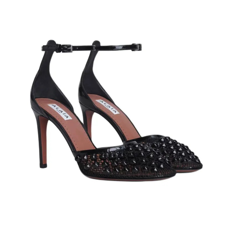Alaia Slim Heel High Heels 9cm Women's Black-2
