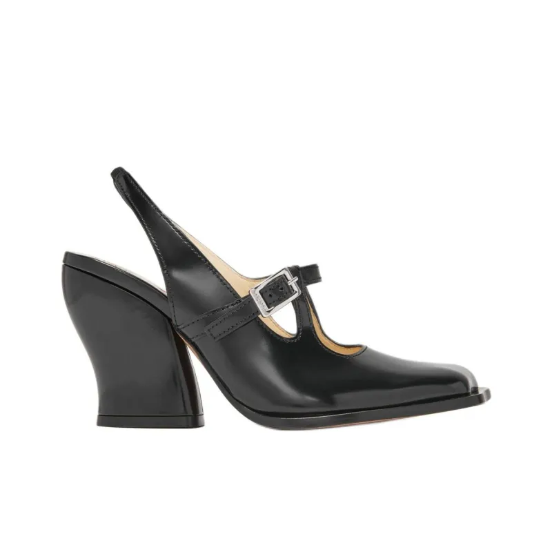 LOEWE Onda Irregular Heel High Heels 9cm Women's Black-1