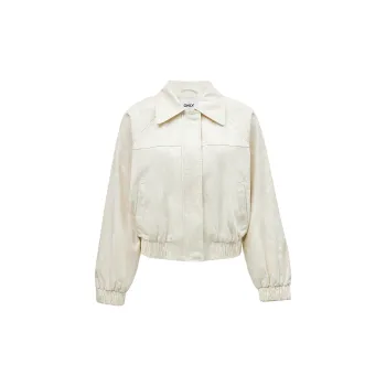 ONLY Cropped Coat Women's Cui Xi Print Milk White