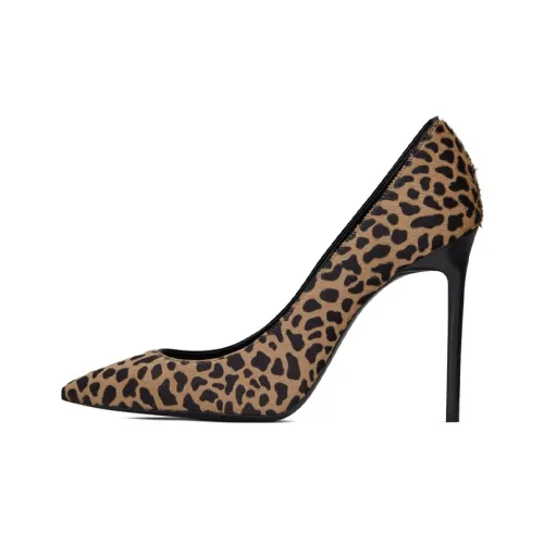 SAINT LAURENT Anja Slim Heel High Heels 10.5cm Women's Black Yellow