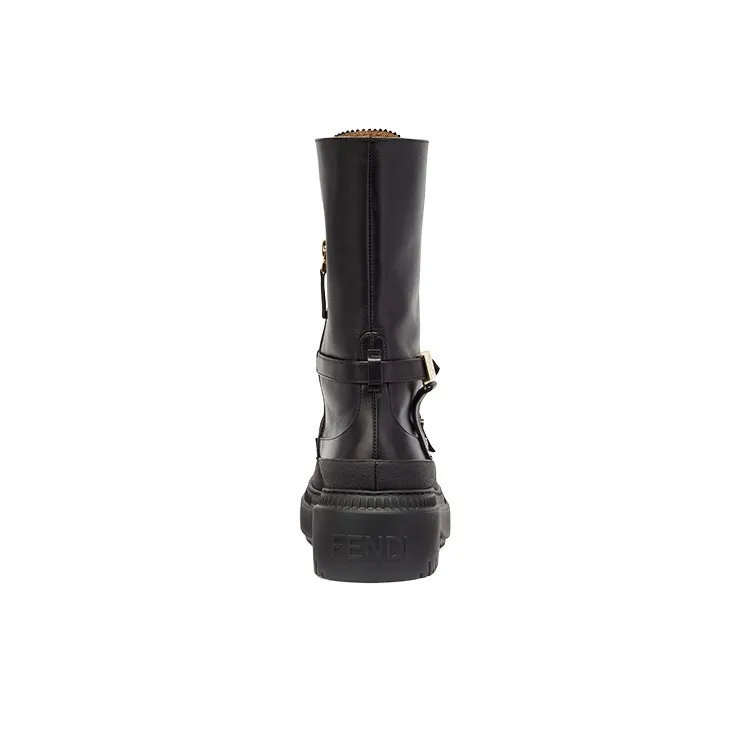 FENDI Delfina Lace Up Biker Boots Women's-4
