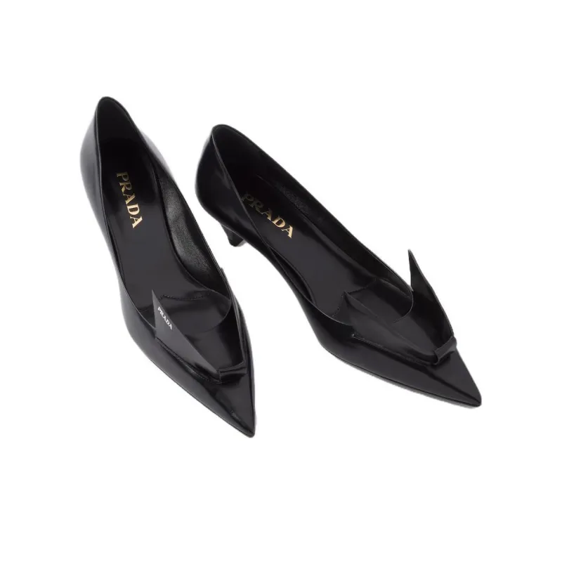 PRADA 45mm Decorative-plaque Leather Pumps-3