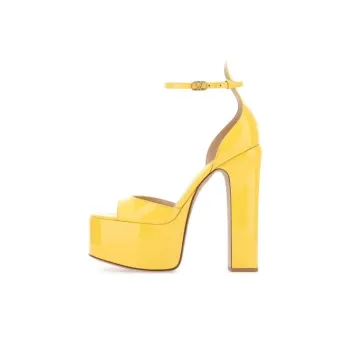 Valentino Tan Go Open Toe Platform Sandals Women's