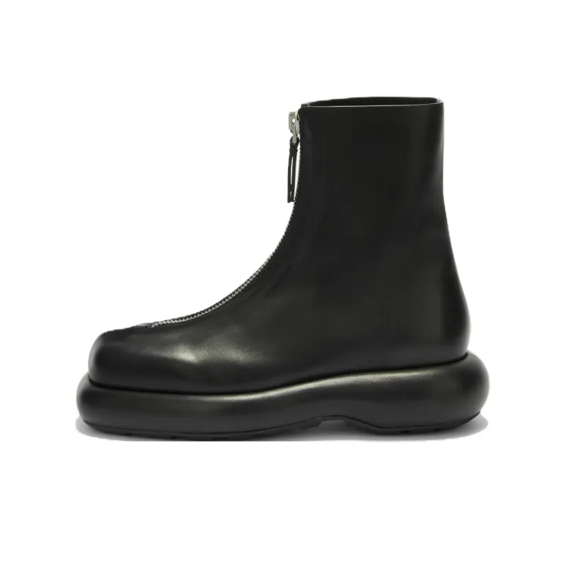 JIL SANDER Squared Toe Zipped Ankle Boots Women's-0