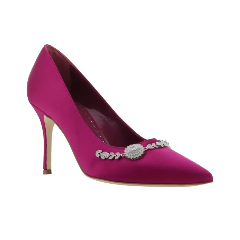 MANOLO BLAHNIK Lamik Slim Heel High Heels 9cm Women's Fuchsia-2