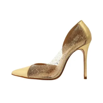 Schutz Cheslie Slim Heel High Heels 11cm Women's Gold