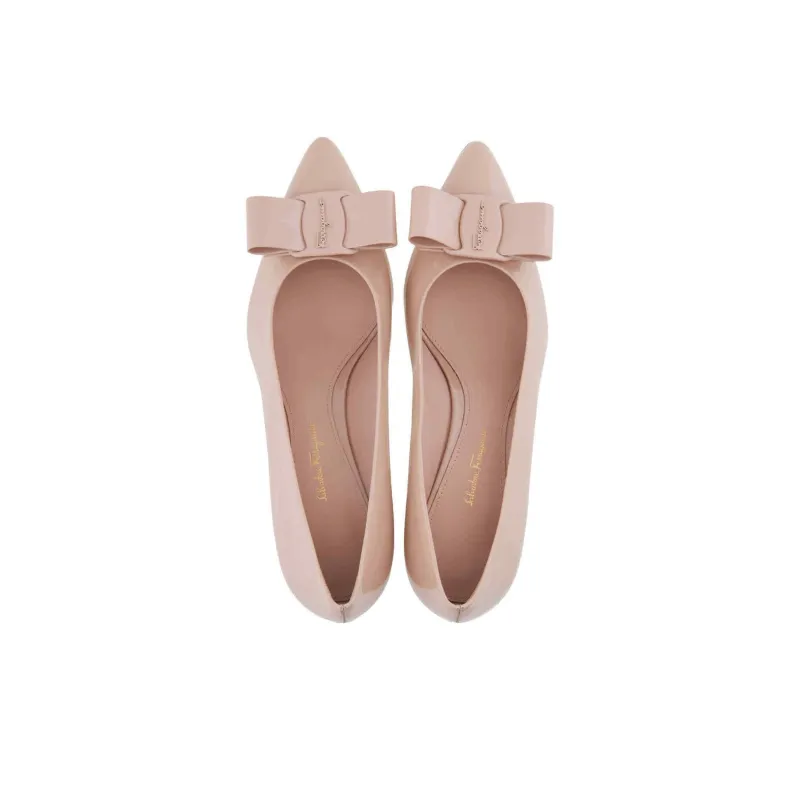 FERRAGAMO Viva Chunky Heel High Heels 5.5cm Women's Pink-3