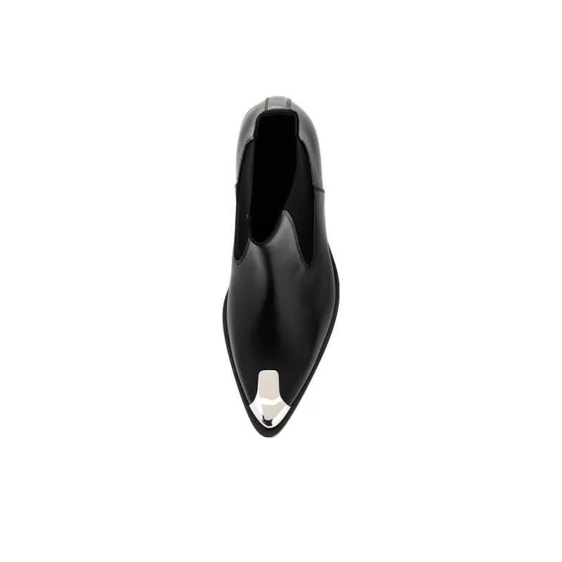 Alexander McQueen Punk Pointed Toe Chelsea Ankle Boots-3