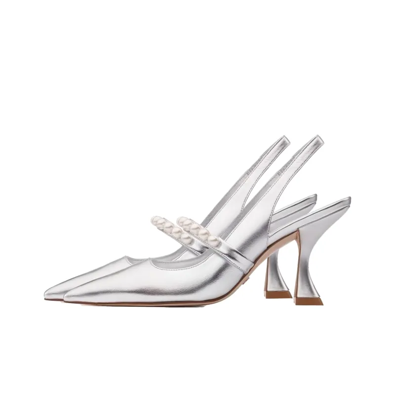 Stuart Weitzman/SW Goldie Xcurve 85 Slim Heel High Heels 8.5cm Women's Dreamy Silver-2