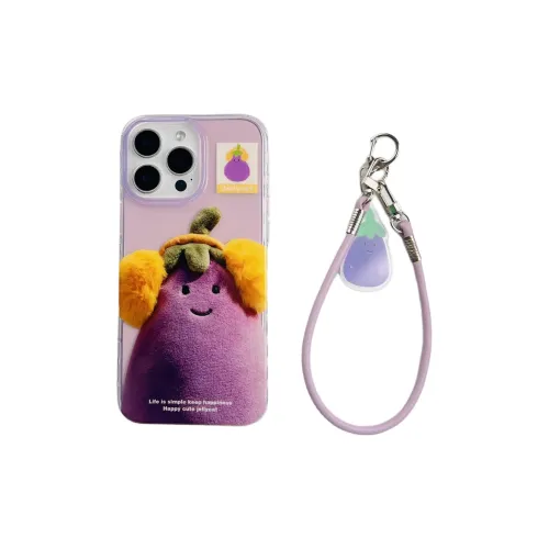 Wei Xin Acrylic Material Headphone Eggplant Phone Cases Compatible With IPhone 16/15 Pro Max/Apple 13/14 Pro/Max