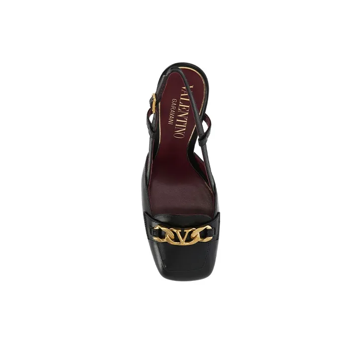 Valentino VLogo Chain-Link Square Toe Pumps-4