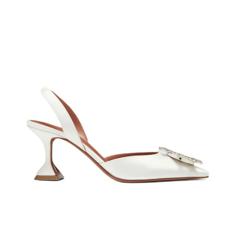 AMINA MUADDI Begum Sling High Heels 7cm Women's White-1