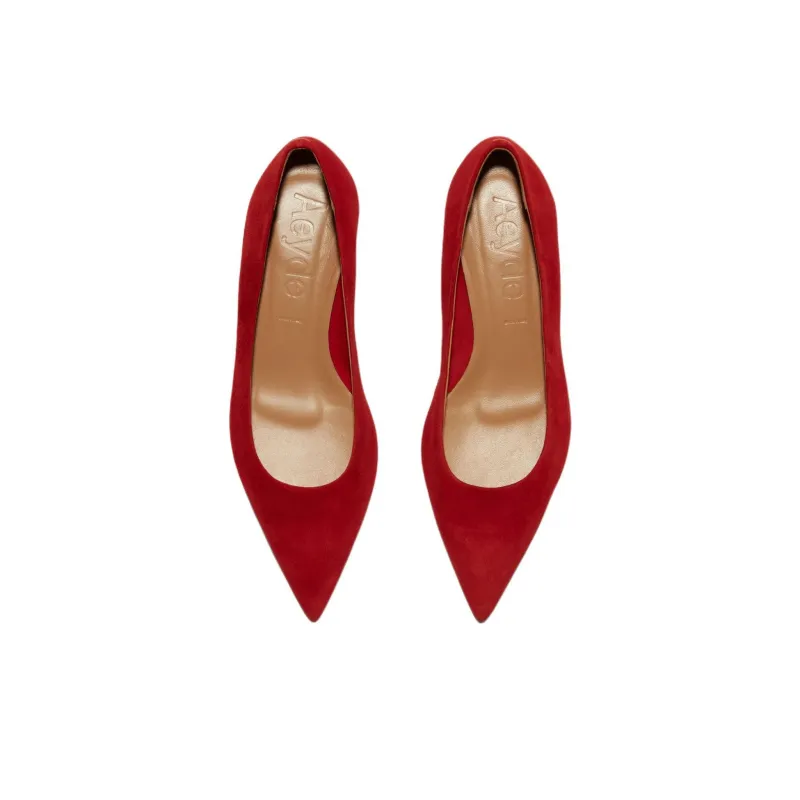 Aeyde Judi Chunky Heel High Heels 3cm Women's Red-3