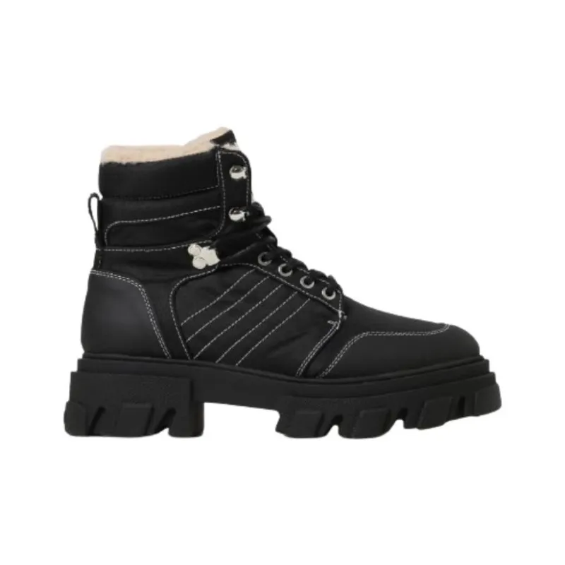 GANNI Faux-shearling-lined Hiking Boots-1