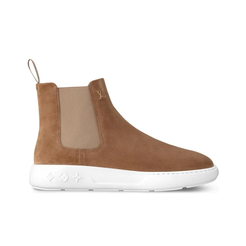 LOUIS VUITTON Pacific Short Chelsea Boots Men's Light Brown-1