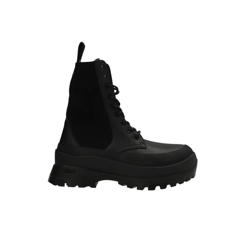 Stella McCartney Chelsea Knit Lace Up Trace Boots Women's-1