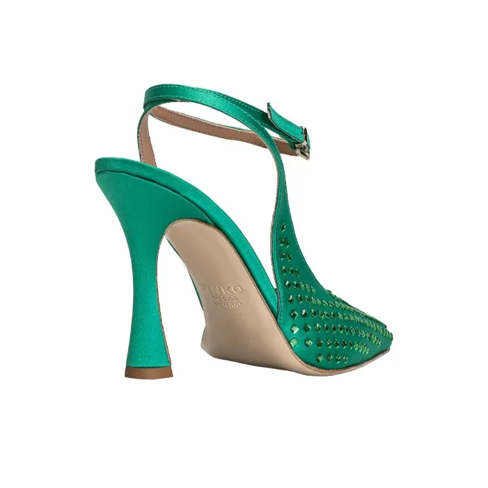 PINKO Irregular Heel High Heels 9cm Women's Green-3