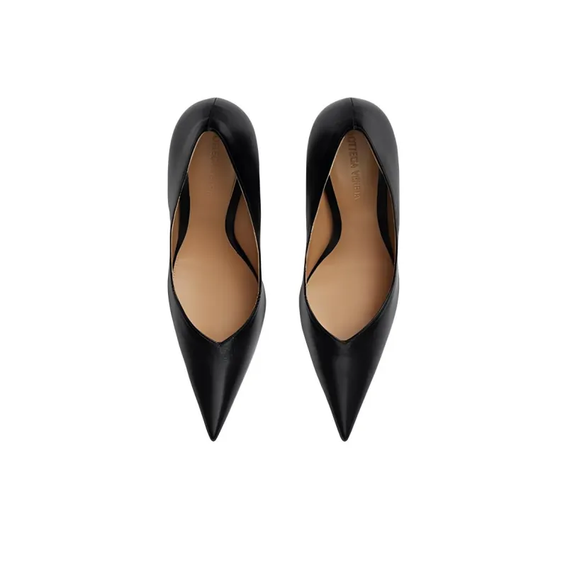 Bottega Veneta Irregular Heel High Heels 10cm Women's Black-3