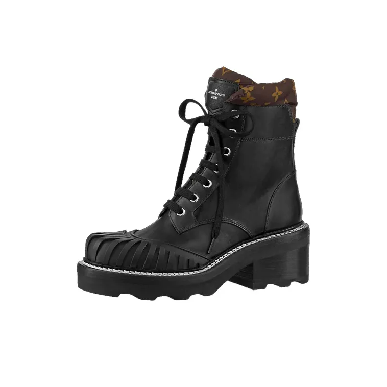LOUIS VUITTON Beaubourg Louis Vuitton LV Ankle Boots Women's Black-0