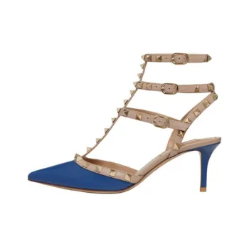 Valentino Rockstud Garavani Slim Heel High Heels Women's Blue