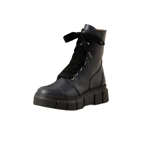 ALOHAS Ankle boots Silver 4cm Women's Dark Blue