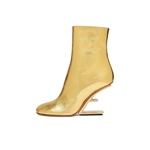FENDI Fendi First Fashion Ankle Boots 9.5cm Women's Gold