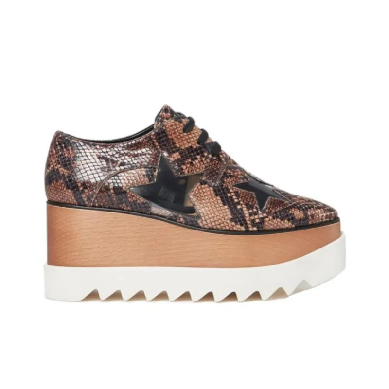 Stella McCartney Elyse Wedge Heel High Heels 8cm Women's Brown-1