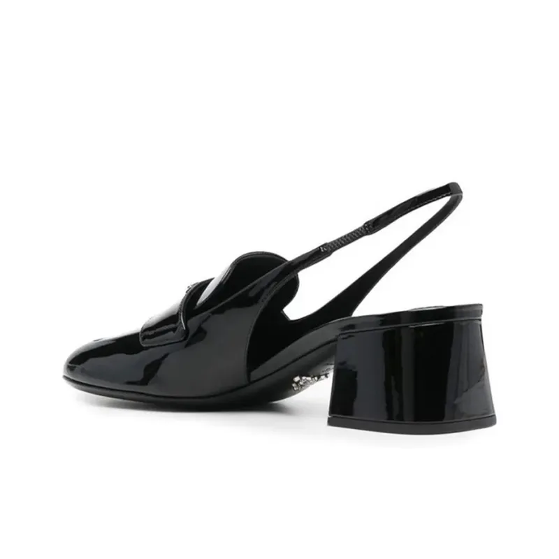 PRADA Chunky Heel High Heels 4.5cm Women's Black-3