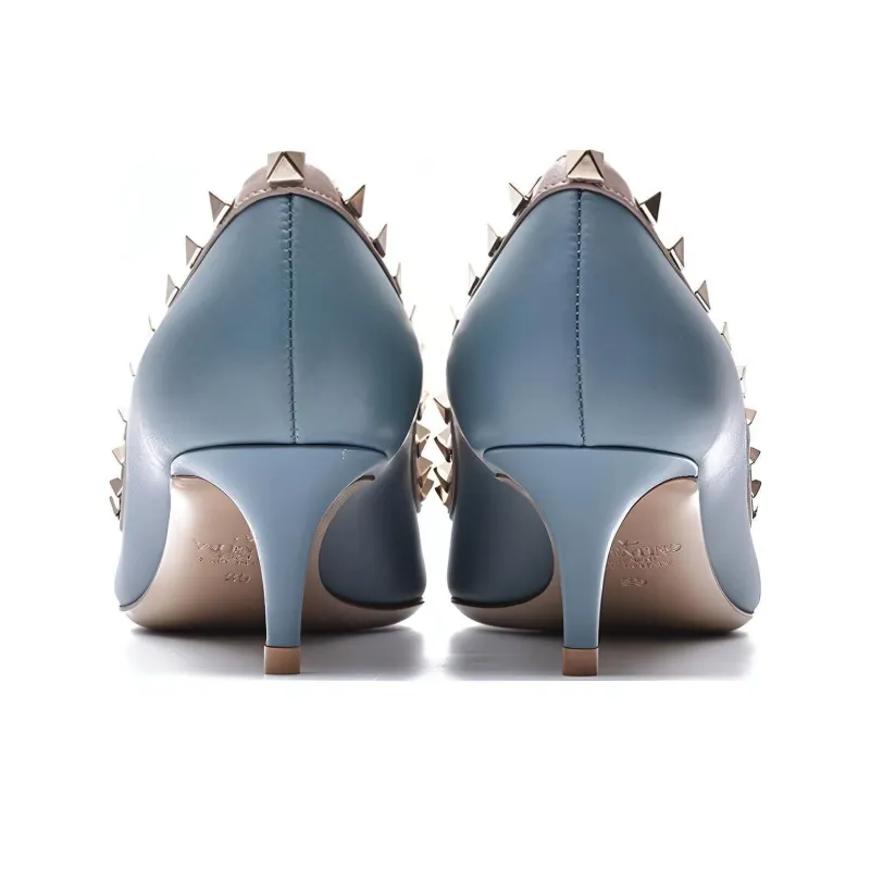 Valentino VLTN GARAVANI Slim Heel High Heels Women's Blue-3