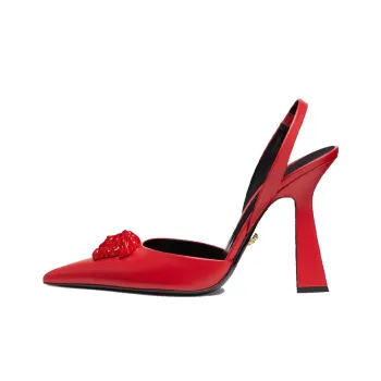 VERSACE La Medusa Irregular Heel High Heels 12cm Women's Red
