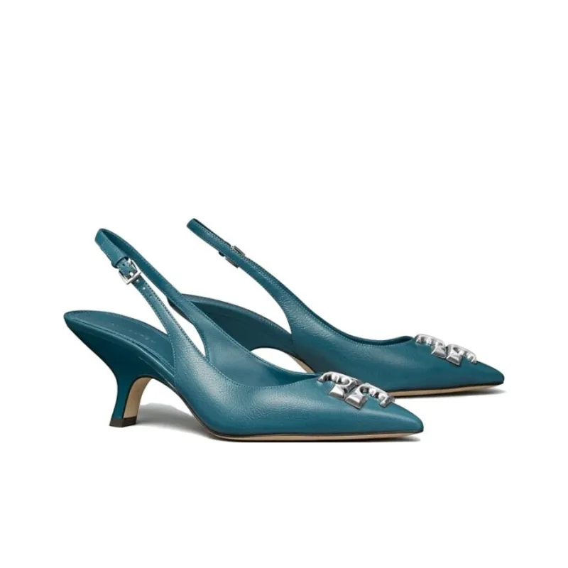 TORY BURCH Slim Heel High Heels 6.5cm Women's Blue-2